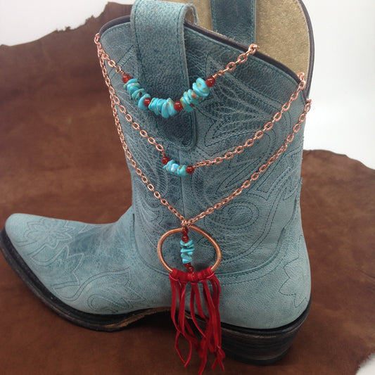 layered copper and turquoise necklaces by Buckaroo Bling