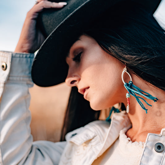 Sterling silver and turquoise statement earrings by Buckaroo Bling