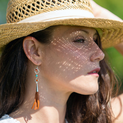 Boho Bird Luxe Earrings - Color: sparrow