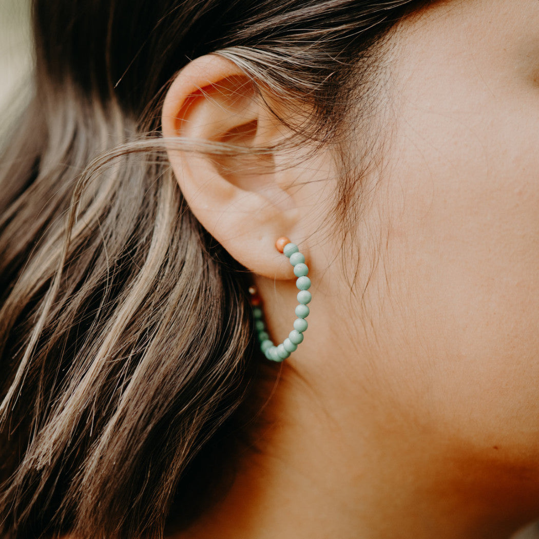 Turquoise Hoop Earrings detail