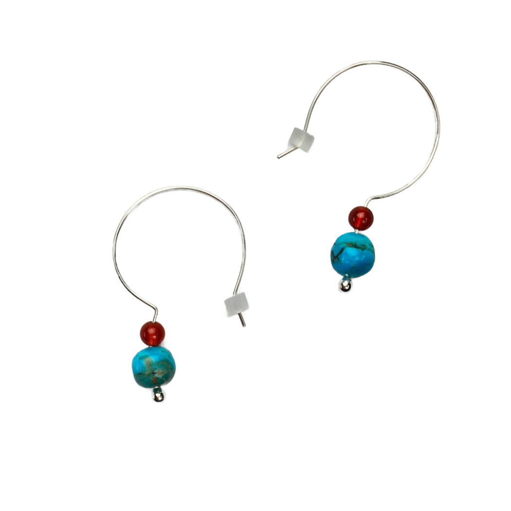Sterling silver earrings with Kingman turquoise