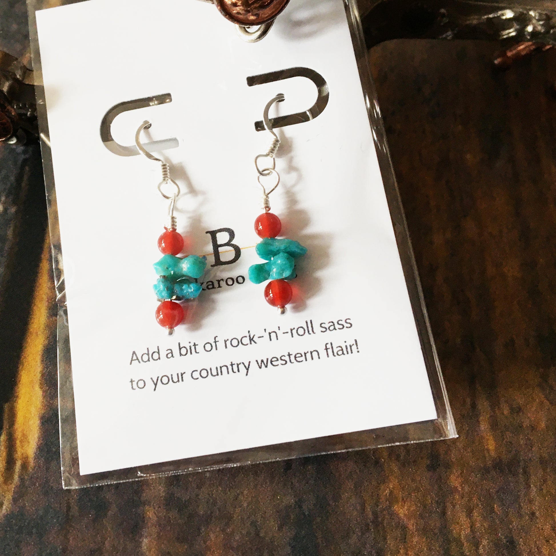 Delicate Campitos Turquoise and Sterling Silver Drop Earrings by Buckaroo Bling