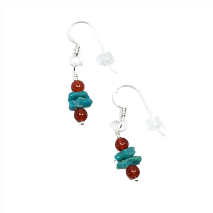 Simple Campitos Turquoise and Sterling Silver Drop Earrings by Buckaroo Bling