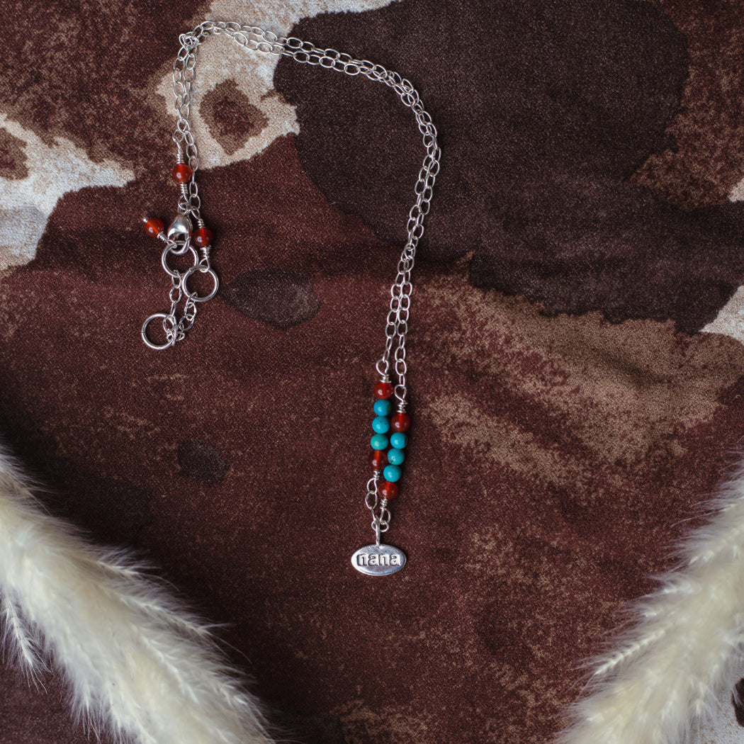 Nana silver necklace with turquoise