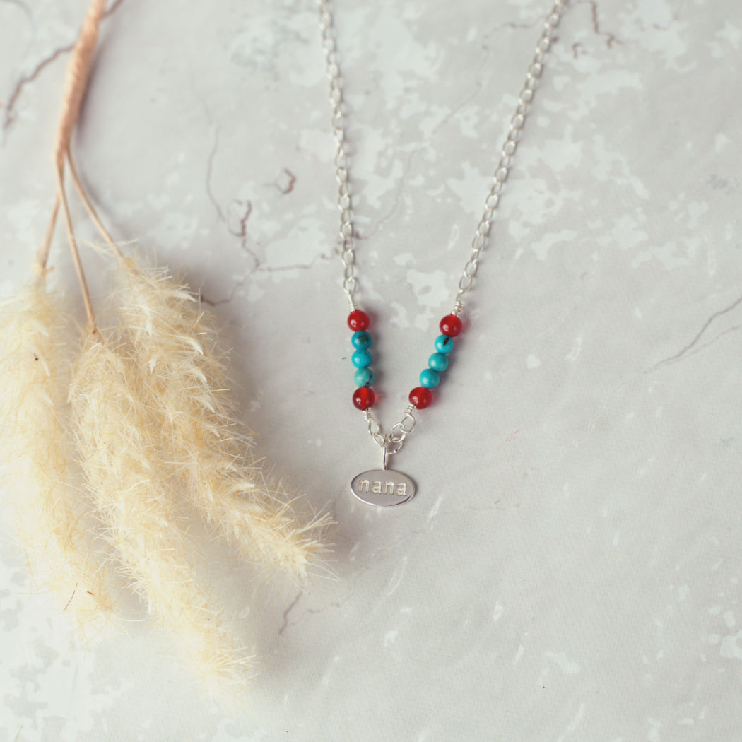 Nana sterling and turquoise necklace