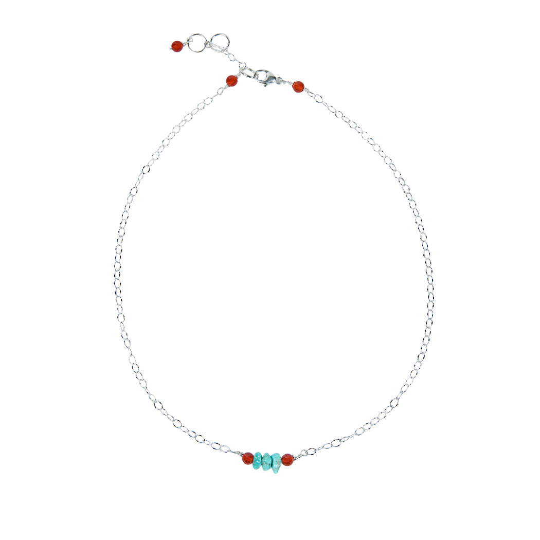 Delicate Turquoise Necklace in silver