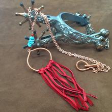Load image into Gallery viewer, DCG004-C Simple pendant dream catcher necklace with red fringe